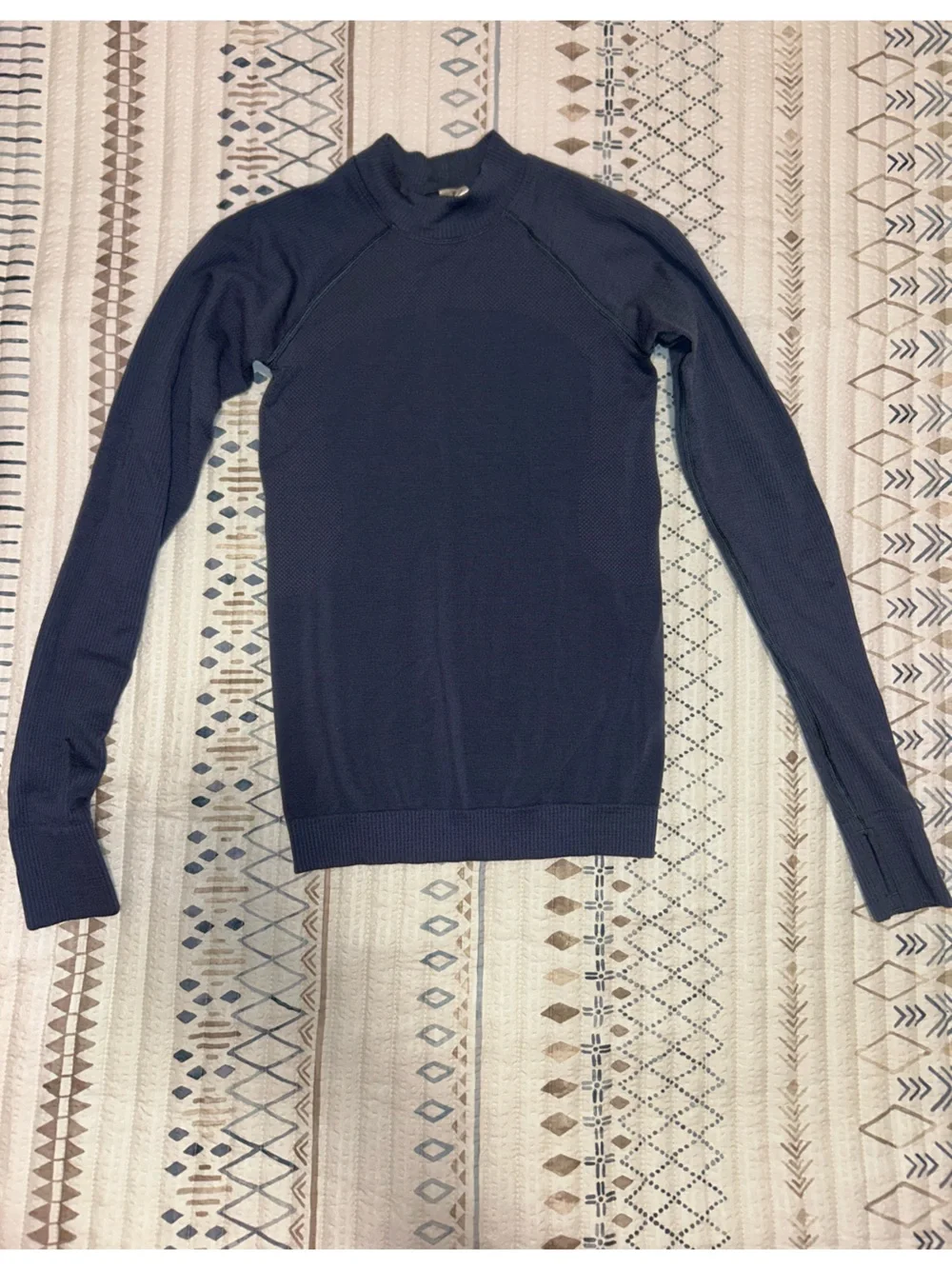 Lululemon keep the heat thermal long sleeve top size XS iron blue NWOT